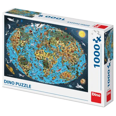 Obrázek produktu pro Puzzle Kreslená mapa světa 1000 dílků
