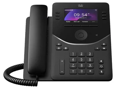 Produktbild von Cisco Desk Phone 9851 - VoIP-Telefon - mit Trusted Platform Module (TPM) 2.0 mit Rufnummernanzeige/Anklopffunktion - SIP, RTCP, RTP, SRTP, SDP - 46 Leitungen - Carbon Black