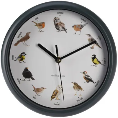 Obrázok produktu pre Nástenné hodiny H&S Collection so spevom vtákov 25 cm