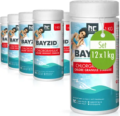 Produktbild von 12x1 kg BAYZID® Pool Chlorgranulat für sauberes Wasser