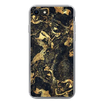 Produktbild von MuchoWow® Handyhülle Schutzhülle Hülle für iPhone 7 Marmor - Luxus - Gold Silikon Softcase Handy Hülle - Kartenhalter