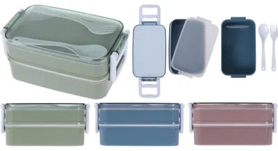 Produktbild von 24x Lunchboxen Löffel Gabel Set Brotdosen Frühstück Schule Aufbewahrung Frische