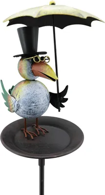 Produktbild von Exner | Vogeltränke - Höhe 137 cm - Bunt - Humorvolle Gartenfigur mit Regenschirm - Wetterfest und Stabil