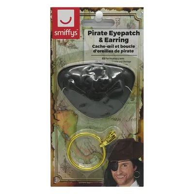 Produktbild von Pirat Augenklappe und Ohrring Set Piraten Seeräuber