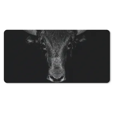 Produktbild von MuchoWow® Mauspad Mousepad Taurus - Tiere - Schwarz - Weiß 60x30 cm - Mousepads - Maus Mat - Pad - Mausunterlage - Nachhaltig