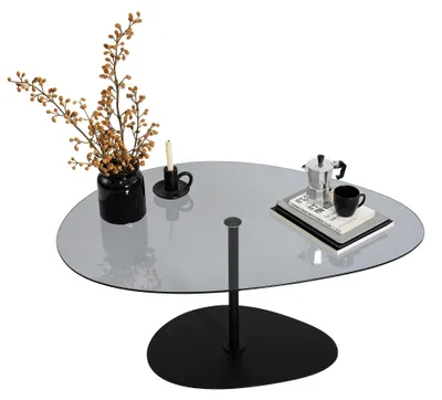 Produktbild von Tremiti - Couchtisch, 90x60x40h cm Schwarz, Glasplatte aus Sicherheitsglas