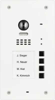 Produktbild von BALTER EVIDA Weiss RFID Edelstahl-Türstation 4 Teilnehmer 2-Draht BUS 170° Ultra-Weitwinkelkamera