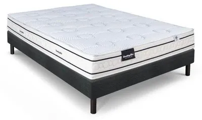 Produktbild von DUNLOPILLO Lavande Matratzen-Set 140x190 cm mit natürlichem Latex (20%): 7 Komfortzonen, ausgewogener Liegekomfort, atmungsaktives Design & passiver Lattenrost