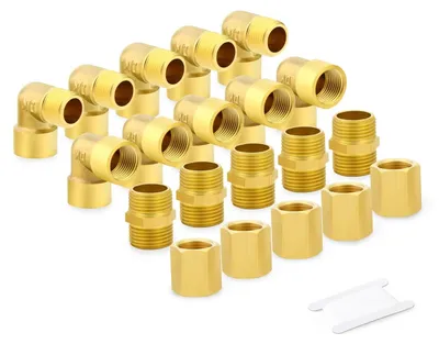 Obrázek produktu pro SolidKeus – Sada 8 mosazných trubkových spojek 1/4 palce
