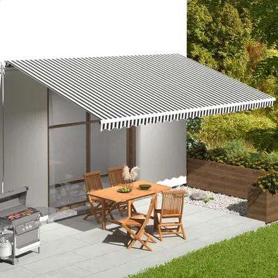 Produktbild von vidaXL Markisenbespannung Anthrazit und Weiß 6x3,5 m