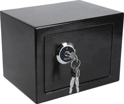 Immagine prodotto di Cassaforte di sicurezza, chiusura a chiave, struttura in acciaio massiccio, nero