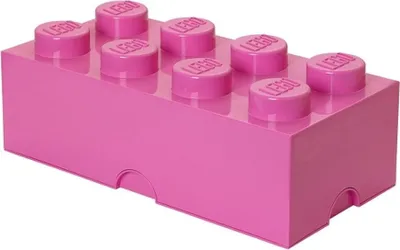 Immagine prodotto di Scatola di immagazzinamento mattoncini LEGO con coperchio 8 borchie - Fucsia