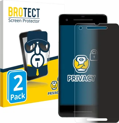 Produktbild von 2x BROTECT Sichtschutzfolie für Google Pixel 2 Anti-Spy Privacy Sichtschutz Blickschutz Folie Blaulicht-Schutz