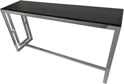 Image de Casa Padrino Console Argent / Noir 150 x 40 x H. 78 cm - Table console avec plateau en verre noir