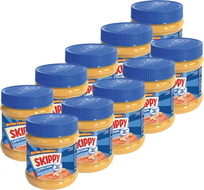 Produktbild von SKIPPY 10x Erdnussbutter "SuperChunk" Peanut Butter Crunchy Ohne Palmöl 10x 340g