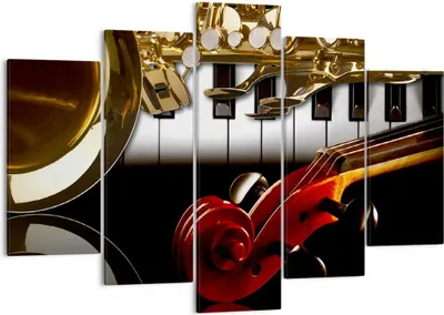 Produktbild von Bild auf Leinwand - Leinwandbild - Klaviertasten Musik Instrumente - 150x100cm - Wand Bild - Wanddeko - Leinwanddruck - Bilder - Kunstdruck - Leinwand bilder - Wandkunst - EA150x100-2679