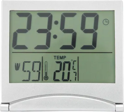 Obrázek produktu pro Elektronický kompaktní stolní budík Skládací kalendář Teploměr Časovač Hodiny na cesty