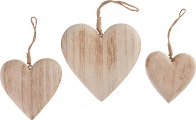 Produktbild von VBS Holz-Anhänger "Herzen", 3er-Set
