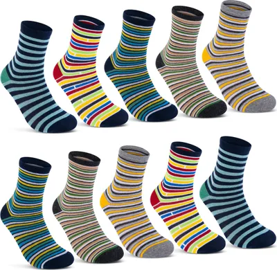 Produktbild von 10 Paar Kinder Socken Jungen Baumwolle Kindersocken 54339 - Farbmix 35-38