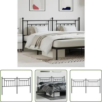 Produktbild von The Living Store Kopfteil Metall Schwarz 200 cm
