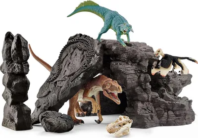 Zdjęcie produktu dla Schleich Zestaw dinozaurów z jaskinią (41461), kolor: zielony