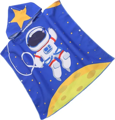 Produktbild von FEBE Badeponcho Kinder Astronaut Badetuch Mit Kapuze Bademantel für Kleinkind