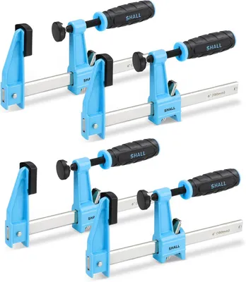 Zdjęcie produktu dla Zestaw zacisków F 15.2 cm, 4 sztuki, stal, 272 kg, do obróbki drewna