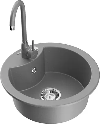 Produktbild von Mexen Diego 1-Becken-Granit-Spüle mit Mischbatterie Telma, Grau - 6512-71-670200-71