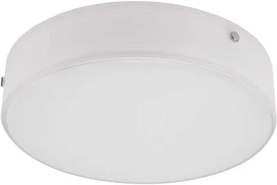 A white, round ceiling light fixture.