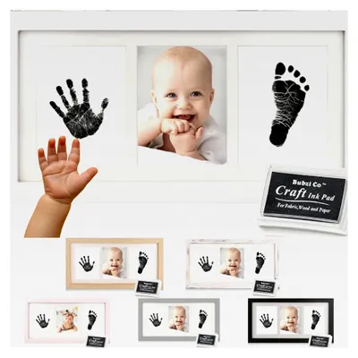 Produktbild von Hand- und Fußabdruck Set aus Lehm für Neugeborene und Kleinkinder, personalisierte Geschenke für Mädchen, Erinnerungsstücke und Dekoration für das Kinderzimmer