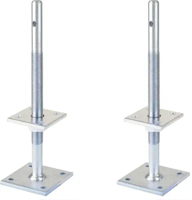 Zdjęcie produktu dla Alberts 2 x wsporniki dwuteowe, z regulacją wysokości 100 - 230 mm, wysokość 340 mm, ocynkowane, pasywowane grubowarstwowo, do przykręcenia