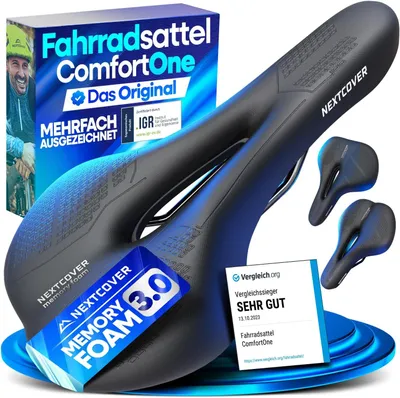 Produktbild von NEXTCOVER® Fahrradsattel - Das Original - mit Memory-Foam 3.0 I maximaler Fahrkomfort I ergonomischer Fahrrad Sattel für Damen & Herren