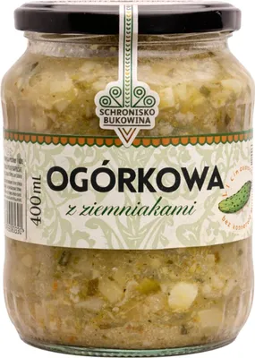 Zdjęcie produktu dla Zupa ogórkowa z ziemniakami 400 ml - Schronisko Bukowina
