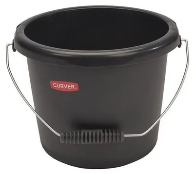 Produktbild von Curver Haushalts-Eimer - 5L Anthrazit mit Stahlgriff und Gummibeschichtung Curver Haushalts-Eimer - 5L Anthrazit mit Stahlgriff und Gummibeschichtung