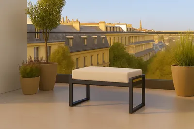 Obrázok produktu pre Jednomiestna pufa na záhradnú terasu na kovovom ráme Monaco