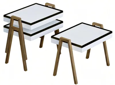 Zdjęcie produktu dla Elegancki biały drewniany stolik kawowy w nowoczesnym stylu