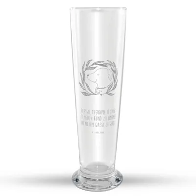Produktbild von Mr. & Mrs. Panda Bierglas Hund Blumen - Transparent - Geschenk, Weizenbier Glas, Sprüche, Mr Mrs Weizenglas, Bier, Hundetherapie, Hunde, Umarmen, Weizen, Hundemama