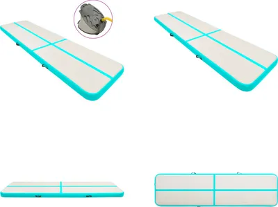Produktbild von vidaXL Aufblasbare Gymnastikmatte mit Pumpe 800x100x15 cm PVC Grün - Gymnastikmatte - Gymnastikmatten - Gymnastik Yoga Matte - Gymnastik Yoga Matten