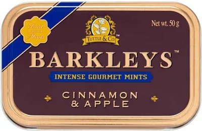 Produktbild von Barkleys Pastillen Tin Cinnamon und Apfel in einer Metalldose 50g