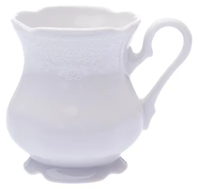 Zdjęcie produktu dla Kubek, 250 ml, czeska porcelana, Mary - Anne, biała koronka, Leander