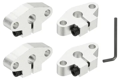 4x Alu Lineare Führungshalter SHF6 für 6 mm Wellen, inkl. M3 Schlüssel