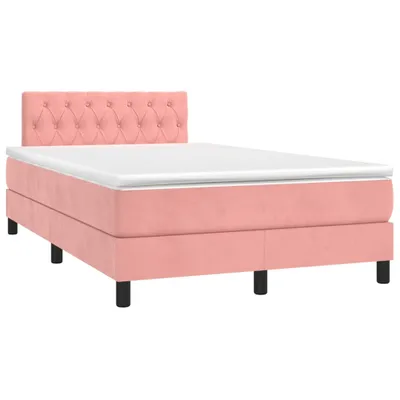 Produktbild von Boxspringbett mit Matratze Rosa 120x200 cm Samt