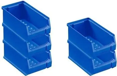 Produktbild von SparSet 5x Blaue Sichtlagerbox 2.0 | HxBxT 7,5x10x17,5cm | 0,8 Liter | Sichtlagerbehälter, Sichtlagerkasten, Sichtlagerkastensortiment, Sortierbehälter