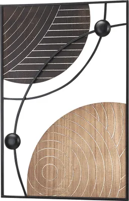 Produktbild von Kobolo Wandbild Metallbild Wanddeko - FENGARI - aus Metall in schwarz und braun - Kreise Wanddeko Wohnzimmer Büro Esszimmer Kunst