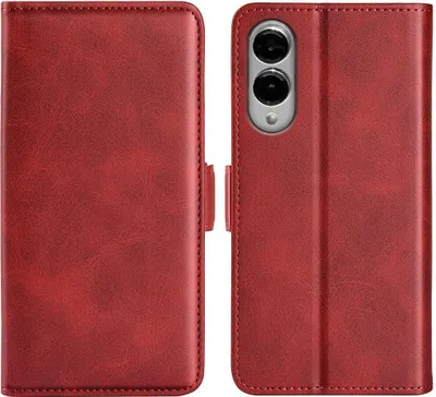 Produktbild von Mobigear Slim Magnet  Samsung Galaxy S25 Edge Hülle Klapphülle Geldbörse - Rot