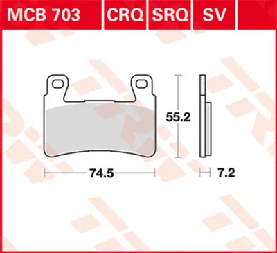 Obrázek produktu pro TRW Sada brzdových destiček MCB703 CBR900RR Fireblade SC33 GT250 GT250