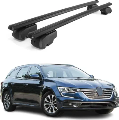 Image de Barres de toit Transversales pour Renault Talisman 2016-2023 Alu Noir ABE