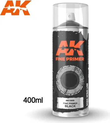 Productafbeelding van AK INTERACTIVE Fijne Primer, Zwart, 400 ml