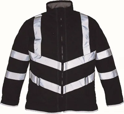 Produktbild von YOKO HVW706 | Herren Hi Vis Kensington Arbeitsjacke (with Fleece Lining) - Farbe: Black - Größe: 3XL