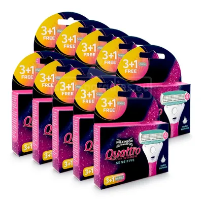 Produktbild von Wilkinson Quattro for Women Sensitive Rasierklingen, 4er Pack x 10